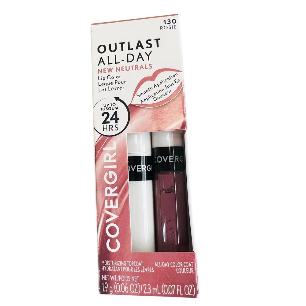 COVERGIRL Outlast All Day New Neutrals Lip Color & Top Coat 130 Rosie NIP
